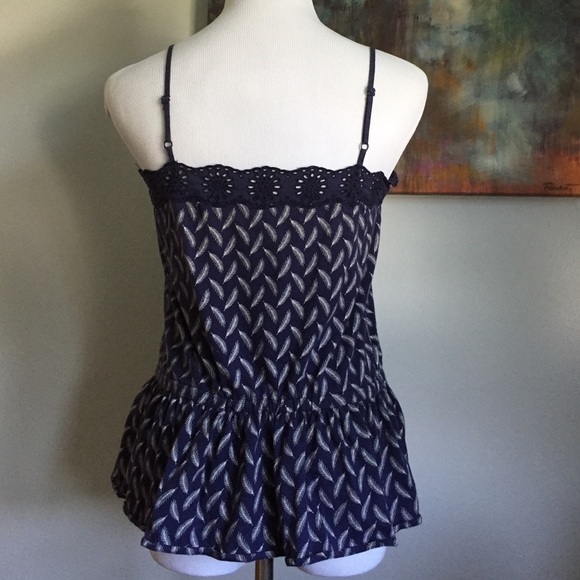 Blue Feather Print top Y2K - Picture 2 of 2